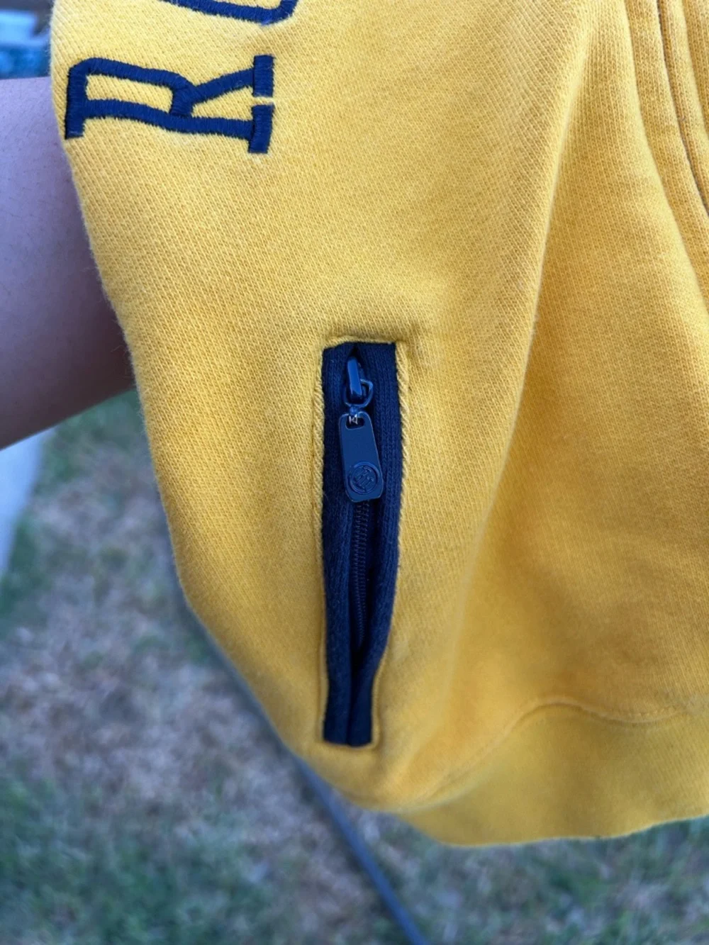 Rocawear Kids Yellow Hooded Zip-Up Sweatshirt with Navy Accents